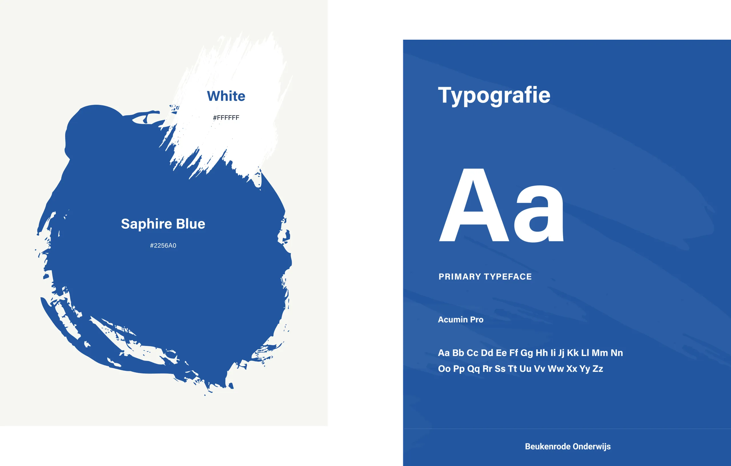 Brand identity elements of Beukenrode with colors, typography and design system