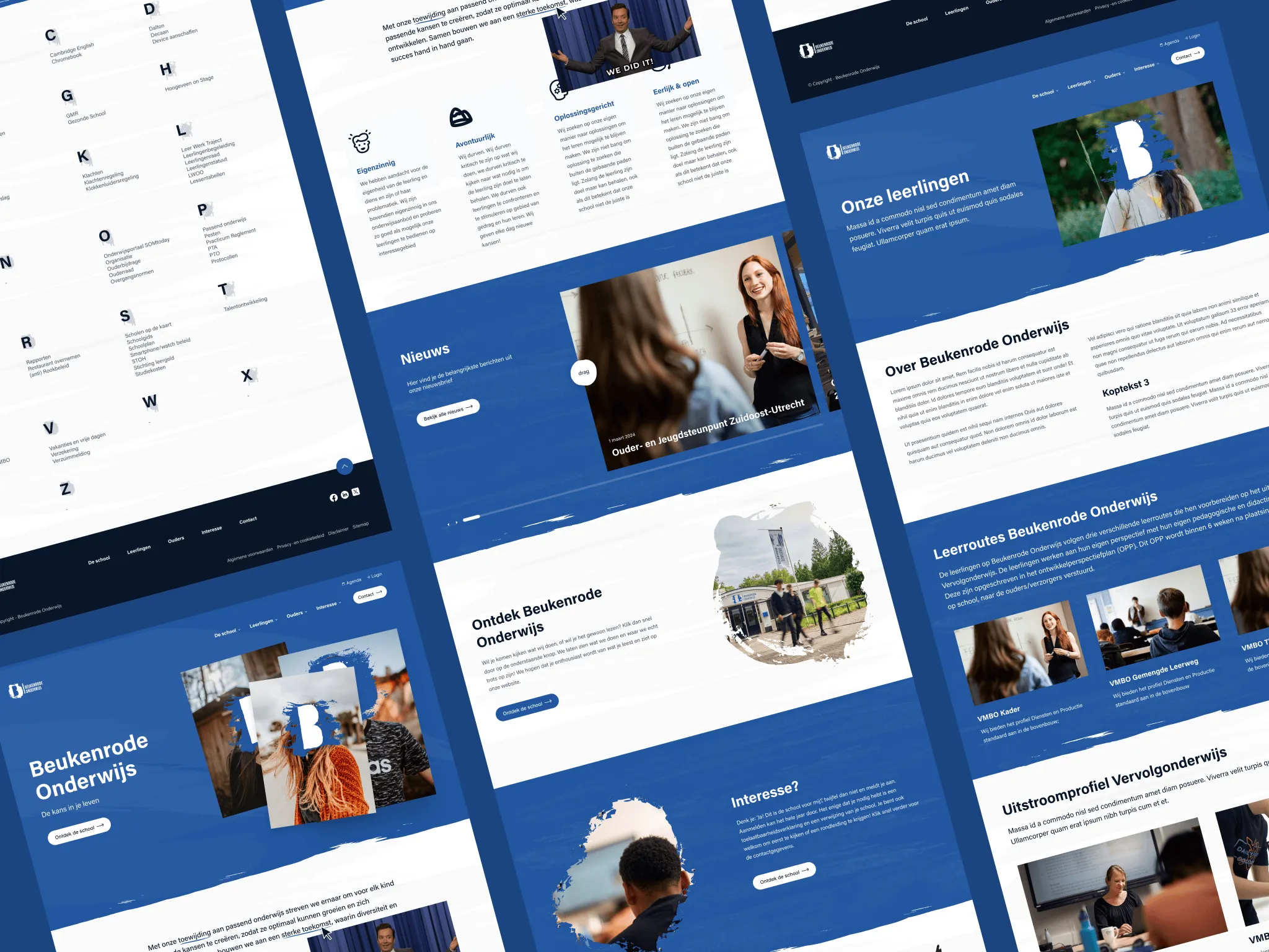 Overview of the Beukenrode website with page layouts across multiple devices