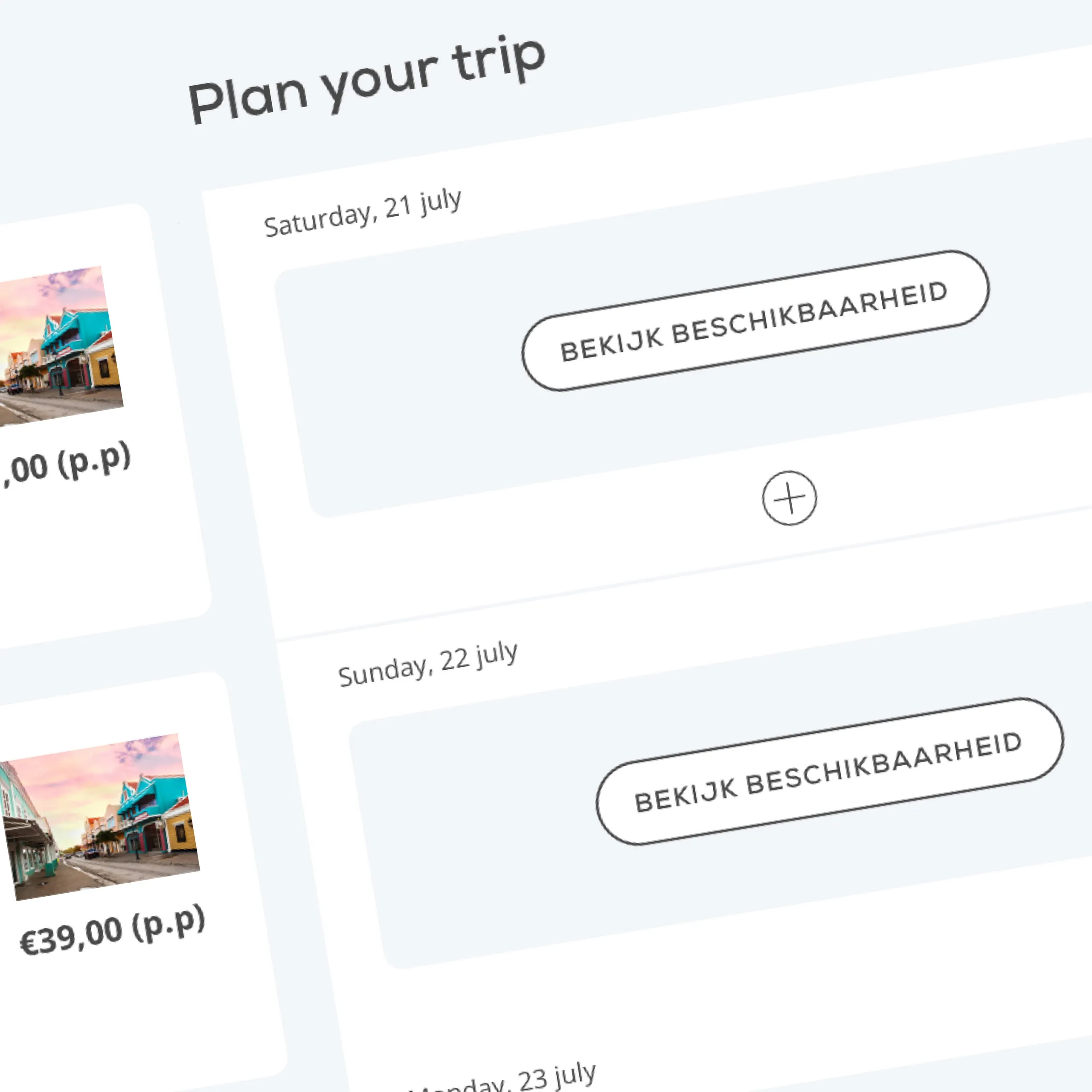 Screenshot van de Help me plan functie op de Kryoyo website