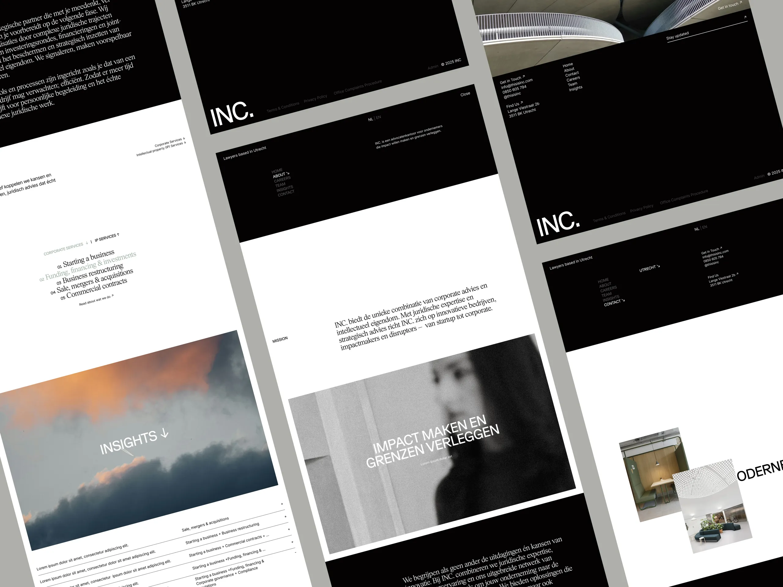 Overzicht van de INC. website