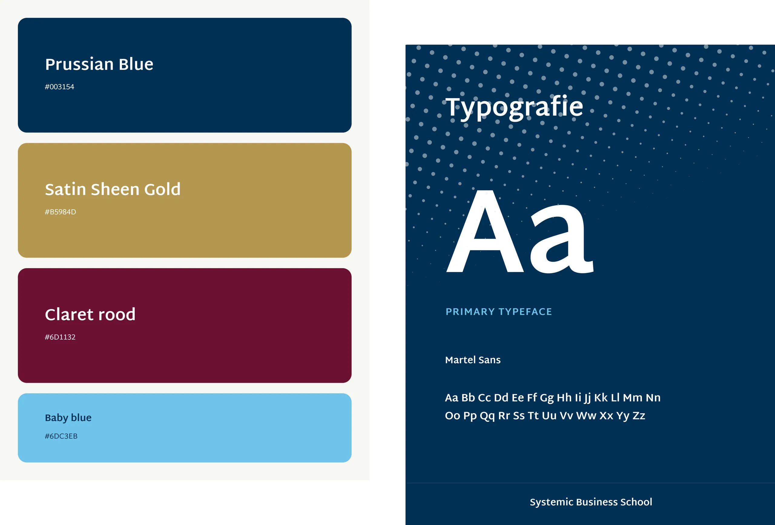 Huisstijl van Systemic Business School verwerkt in de website