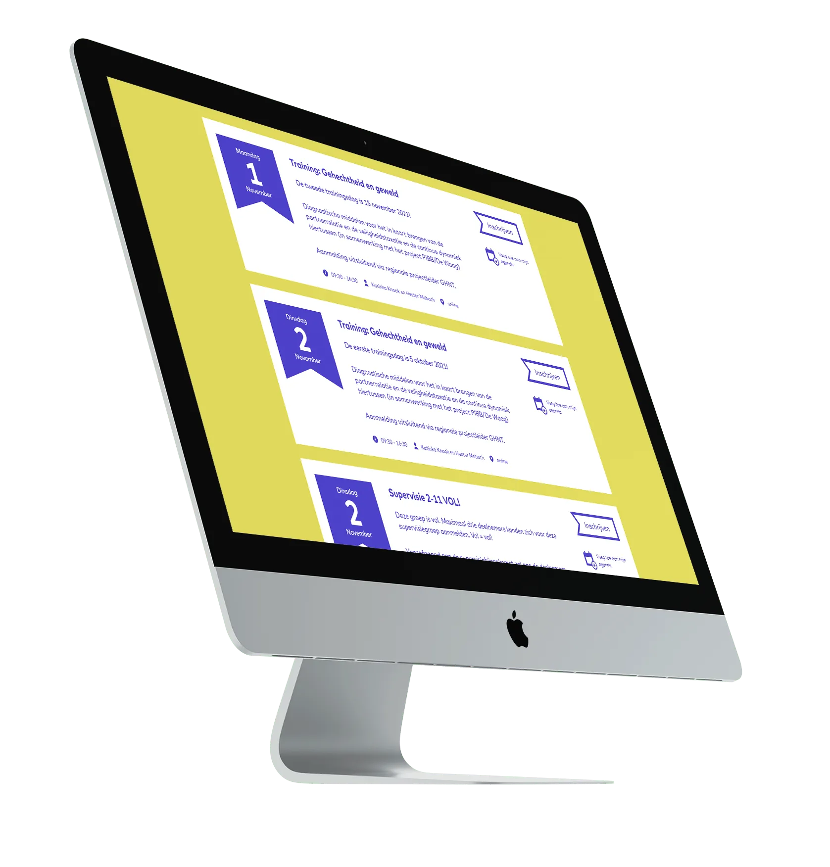 Calendar module and functionalities of the Drakentemmers platform