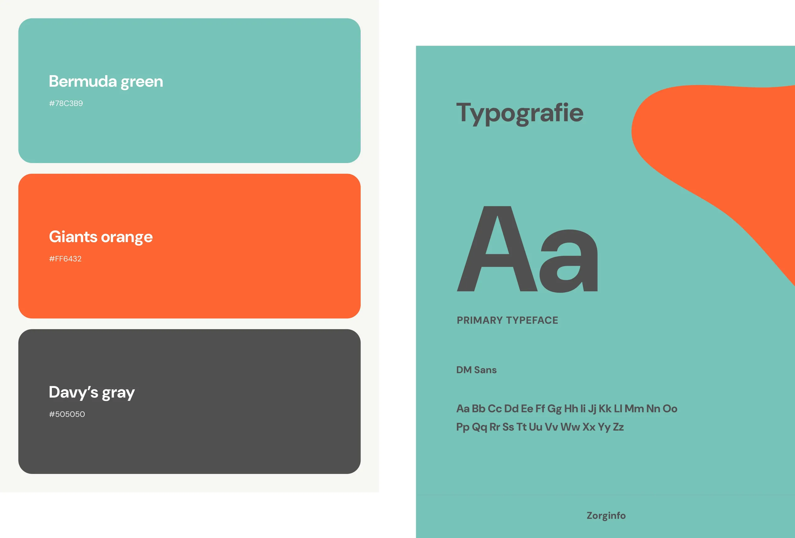 Brand identity elements and branding of the Zorginfo platform