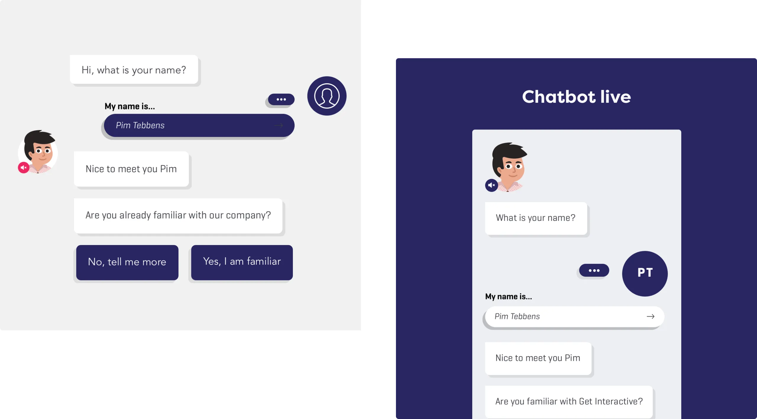 Screenshot van ChatBuddy, de chatbot van Get Interactive