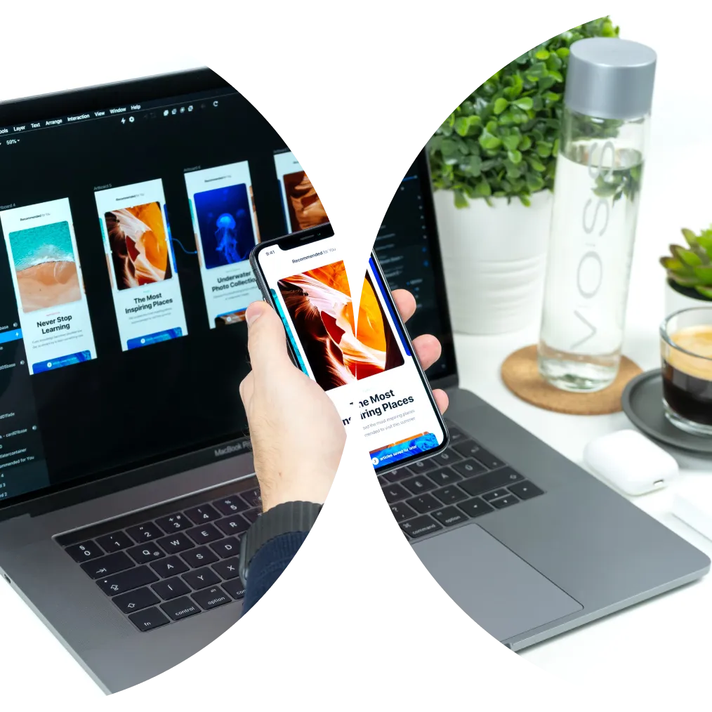 Illustration of the prototyping process for web design and development